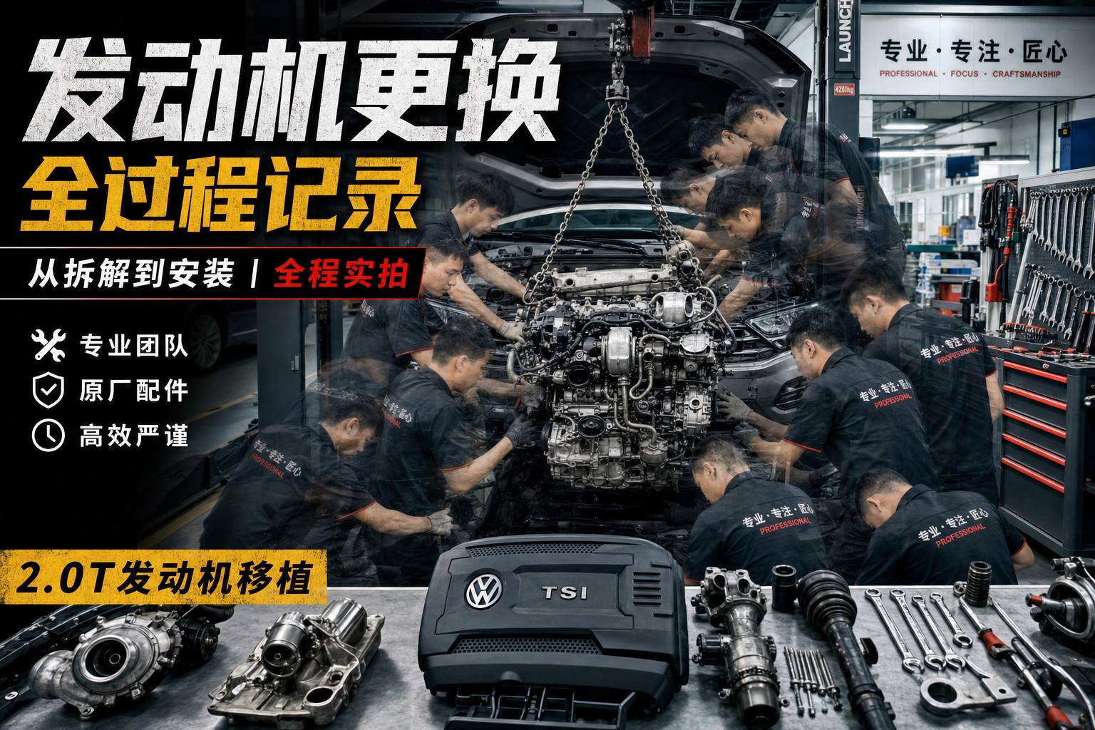 萝莉岛修车视频教程-发动机大修全过程视频演示